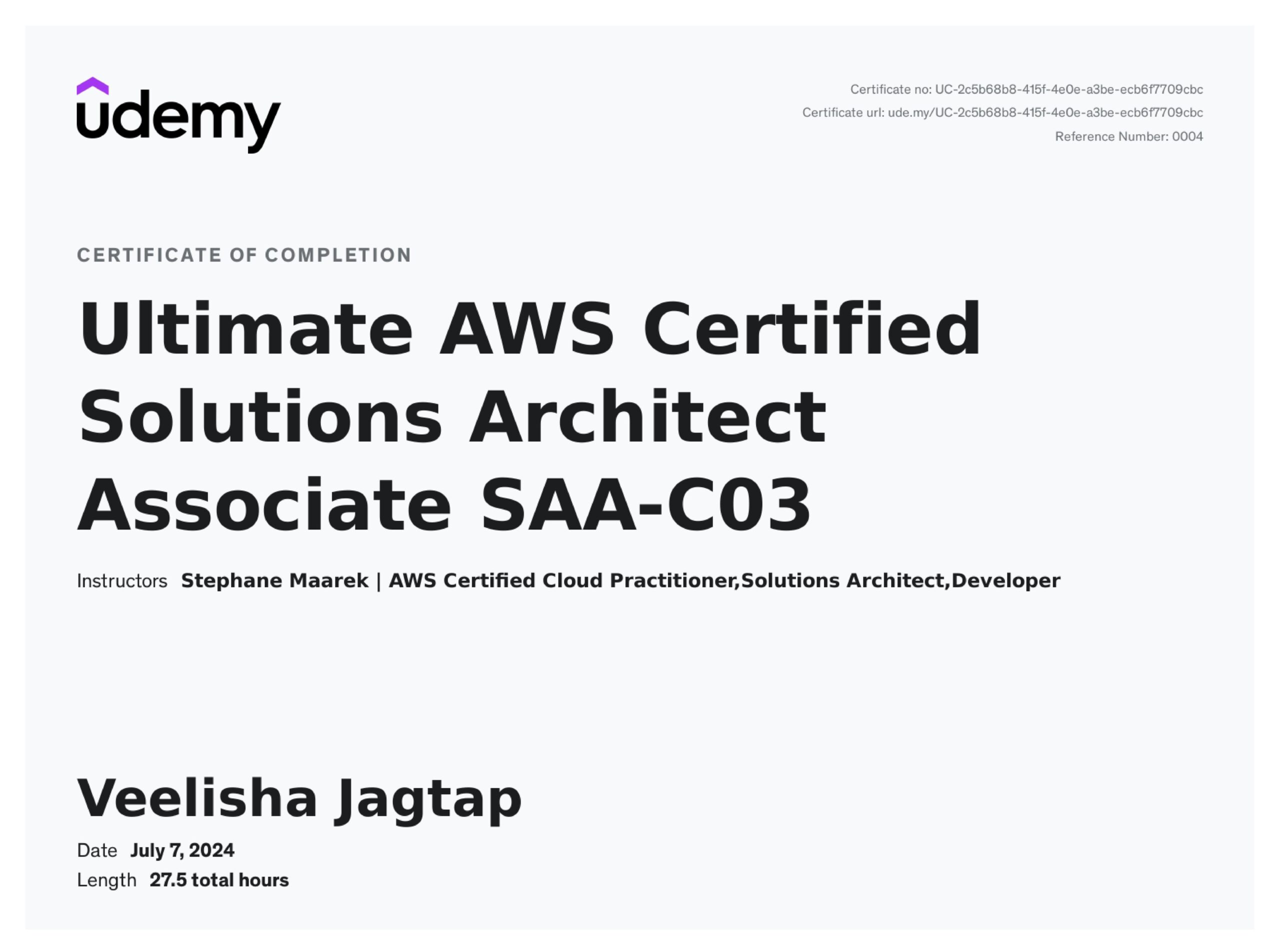 AWS Certificate